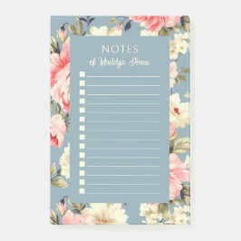 French Country Cottage Garden Flowers Dusty Blue ポストイット