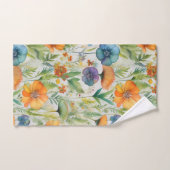 French Country Decor Watercolor Wildflowers バスタオルセット (ハンドタオル)