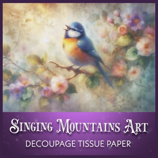 French Country Garden Bluebird Decoupage 薄葉紙