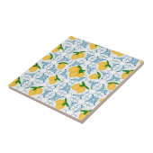 French Country Lemon Blue Floral Tile Pattern タイル (側面)