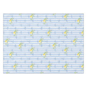 French Country Lemon – Blue Stripe Bow Pattern テーブルクロス (正面(横))