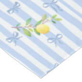 French Country Lemon – Blue Stripe Bow Pattern テーブルクロス (アングル)