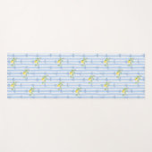 French Country Lemon – Blue Stripe Bow Pattern ヨガマット (正面(横))