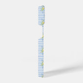 French Country Lemon – Blue Stripe Bow Pattern iPhoneケース (右側面)