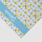 French Country Lemon Blue Tile Monogram 薄葉紙 (詳細)