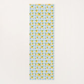 French Country Lemon Blue Tile Pattern ヨガマット (裏面)
