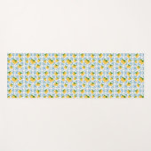 French Country Lemon Blue Tile Pattern ヨガマット (正面(横))