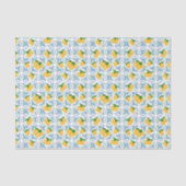 French Country Lemon Blue Tile Pattern 薄葉紙 (正面)