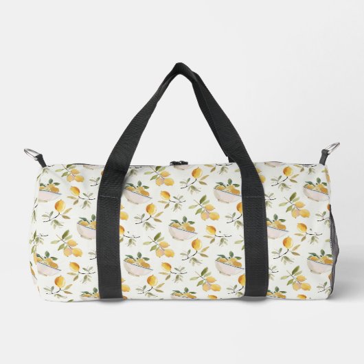 French Country Lemon Pattern ダッフルバッグ (正面)