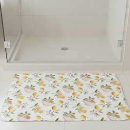 French Country Lemon Pattern Bath Mat バスマット