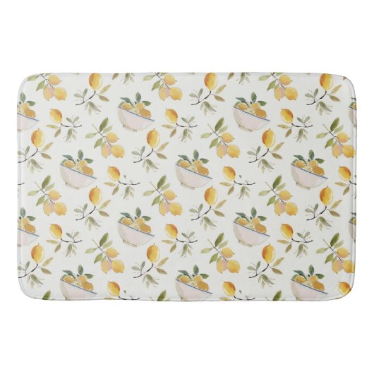 French Country Lemon Pattern Bath Mat バスマット (正面)