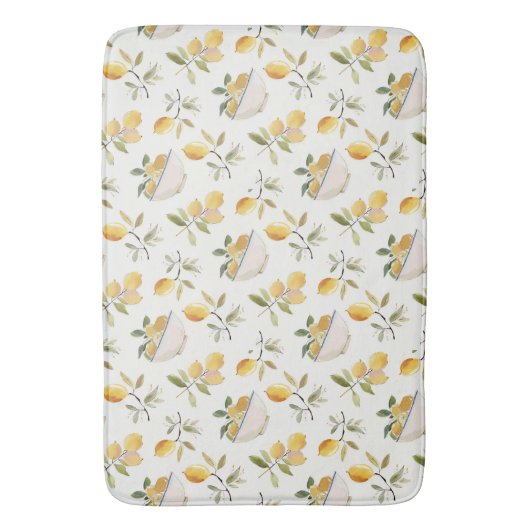 French Country Lemon Pattern Bath Mat バスマット (正面縦)