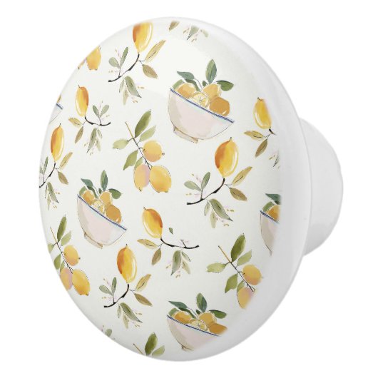 French Country Lemon Pattern Ceramic Pull セラミックノブ (右)