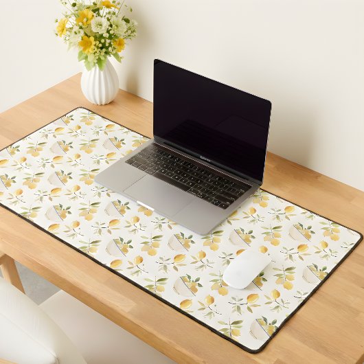 French Country Lemon Pattern Desk Mat デスクマット