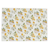 French Country Lemon Pattern Gift Bag ラージペーパーバッグ (裏面)