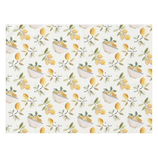 French Country Lemon Pattern Tablecloth テーブルクロス (正面(横))