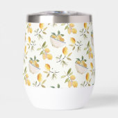 French Country Lemon Pattern Thermal Wine Tumbler (正面)