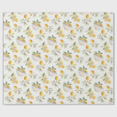 French Country Lemon Pattern Wrapping Paper ラッピングペーパー (フラット)