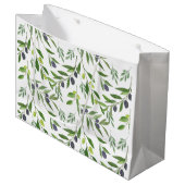 French Country Olive Pattern  ラージペーパーバッグ (正面アングル)
