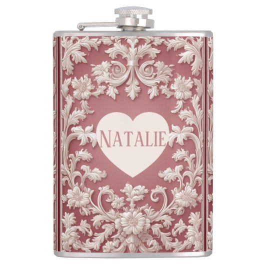 French Country Opulent Baroque Scrollwork Grandeur フラスク (正面)