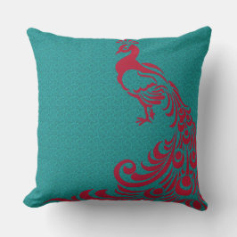 French-Country-Red_Peacocks-Outdoor-Indoor クッション