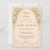 French Country Rose Arch Baby Shower 招待状 (正面)