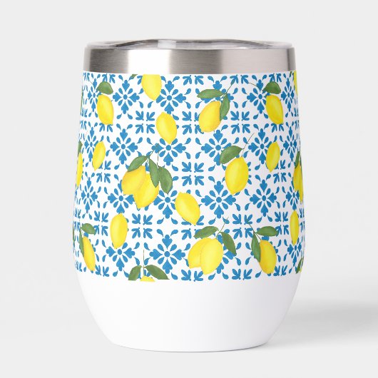 French Country Tile Lemon Pattern Name Monogram (背面)