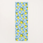 French Country Tile Lemons Pattern Name Monogram ヨガマット (裏面)