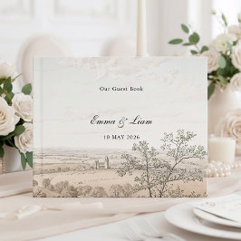 French Country Toile Wedding Guest Book ゲストブック