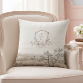 French Country Toile Wedding Personalized クッション