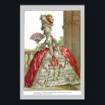 French Court Dress 1778 ポスター<br><div class="desc">1778 fashion of French court dress with wide panniers and artificially enhanced "big hair Designed by Desrais.</div>