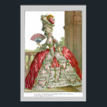 French Court Dress 1778 ポスター<br><div class="desc">1778 fashion of French court dress with wide panniers and artificially enhanced "big hair Designed by Desrais.</div>