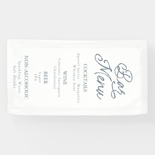 French Estate Wedding Bar Menu Sign 横断幕 (横)