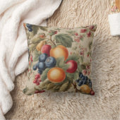 French Exquisite Fruits, Leaves, Delicate Flowers クッション (ブランケット)