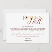 French Exquisite Snowflake Joyeux Noël Quote Photo シーズンカード (裏面)