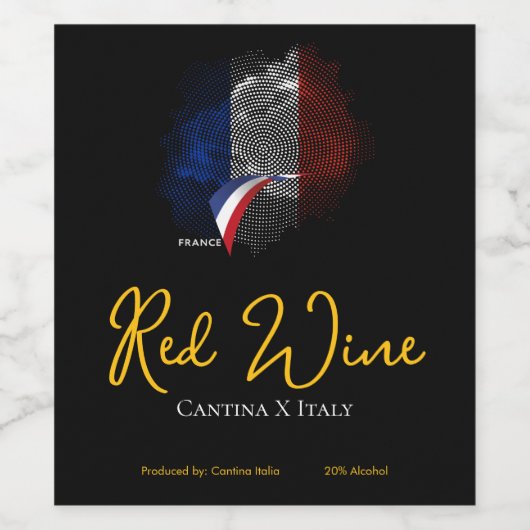 French flag ワインラベル (シングルラベル)