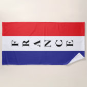 French flag of France personalized beach towel ビーチタオル (正面)