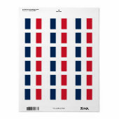 French flag Return Address Label ラベル (フルシート)