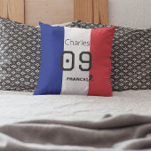 French Flag Soccer Fan Personalized Team Support  クッション