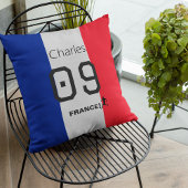 French Flag Soccer Fan Personalized Team Support  クッション