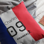 French Flag Soccer Fan Personalized Team Support  クッション