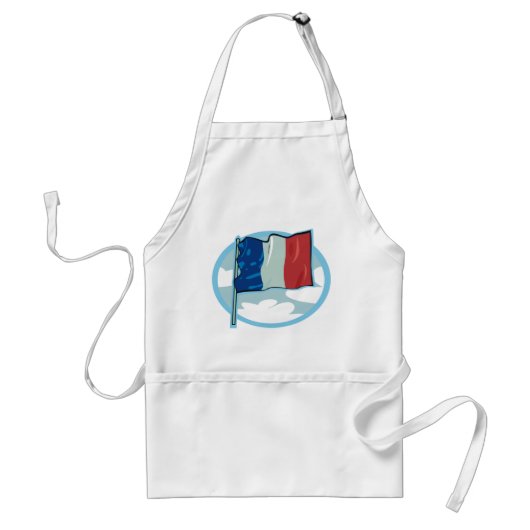 French Flag Tricolour Blue White Red France スタンダードエプロン (正面)
