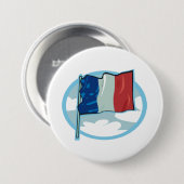 French Flag Tricolour Blue White Red France 缶バッジ (正面&裏面)