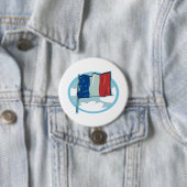 French Flag Tricolour Blue White Red France 缶バッジ (インサイチュ)