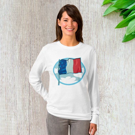 French Flag Tricolour Blue White Red France Tシャツ