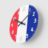 French Flag Wall Clock - Flag of France ラウンド壁時計 (傾斜)
