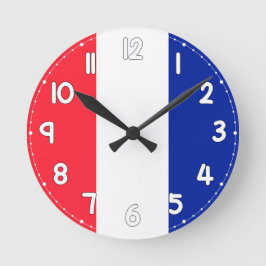 French Flag Wall Clock - Flag of France ラウンド壁時計