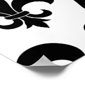 French fleur de lis pattern Parisian ポスター (角)