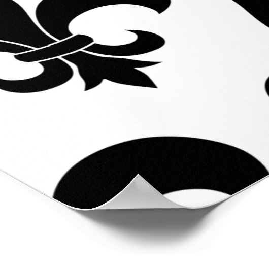 French fleur de lis pattern Parisian ポスター (角)