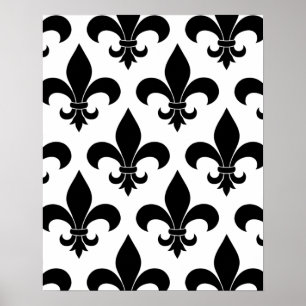 French fleur de lis pattern Parisian ポスター